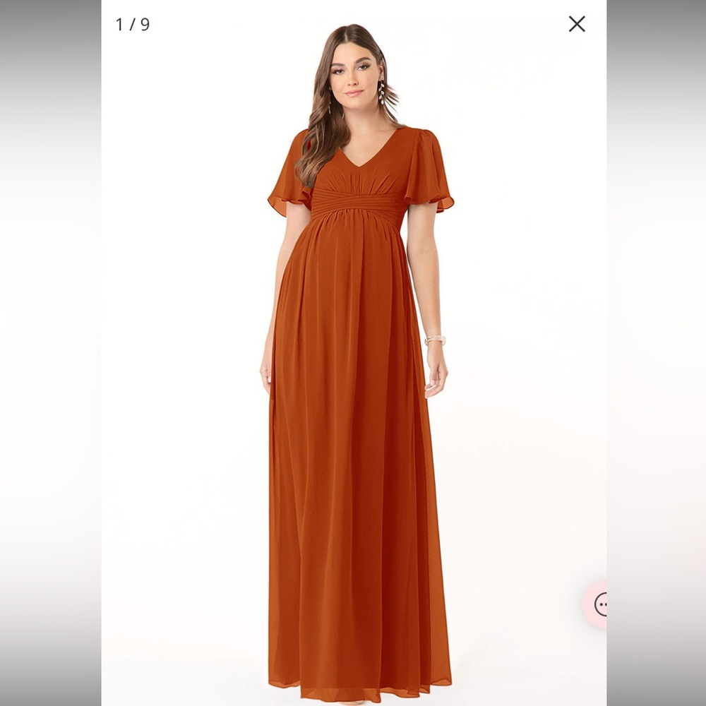 Azazie Verna Paprika Maternity Friendly Bridesmaids Dress A6